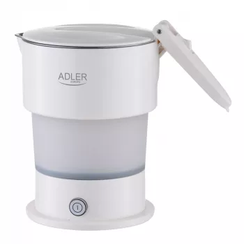 Adler Silikoninis Kelioninis Virdulys | AD 1377 | Kelioninis Virdulys | 600 W | 0,6 L | Silikonas | Baltas