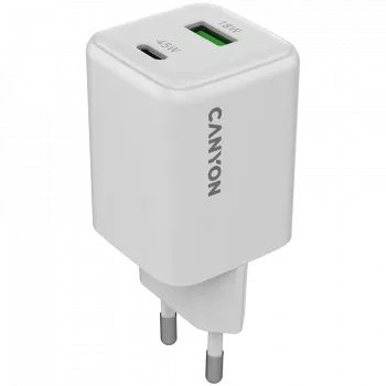 Įkroviklis Canyon CU45AC 45W universalus baltas greito krovimo kintamosios srovės vidaus