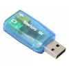 USB išorinė garso plokštė Gembird Virtus2 — USB sąsaja, 3,5 mm ausinių lizdas, mėlyna permatoma