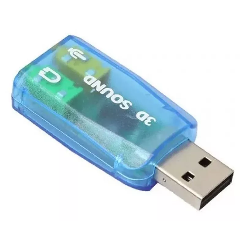 USB išorinė garso plokštė Gembird Virtus2 — USB sąsaja, 3,5 mm ausinių lizdas, mėlyna permatoma