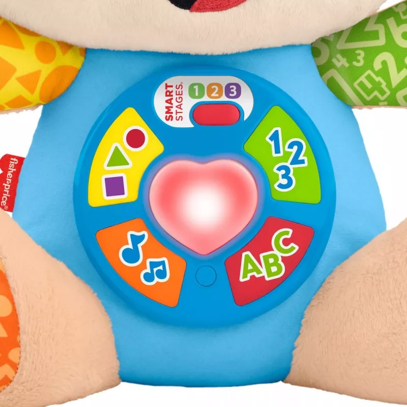 Interaktyvus mokomasis žaislas MATTEL Fisher-Price Learn & Laugh Puppy JFD27 — šviesos, garsai, mygtukai ankstyvajam mokymuisi