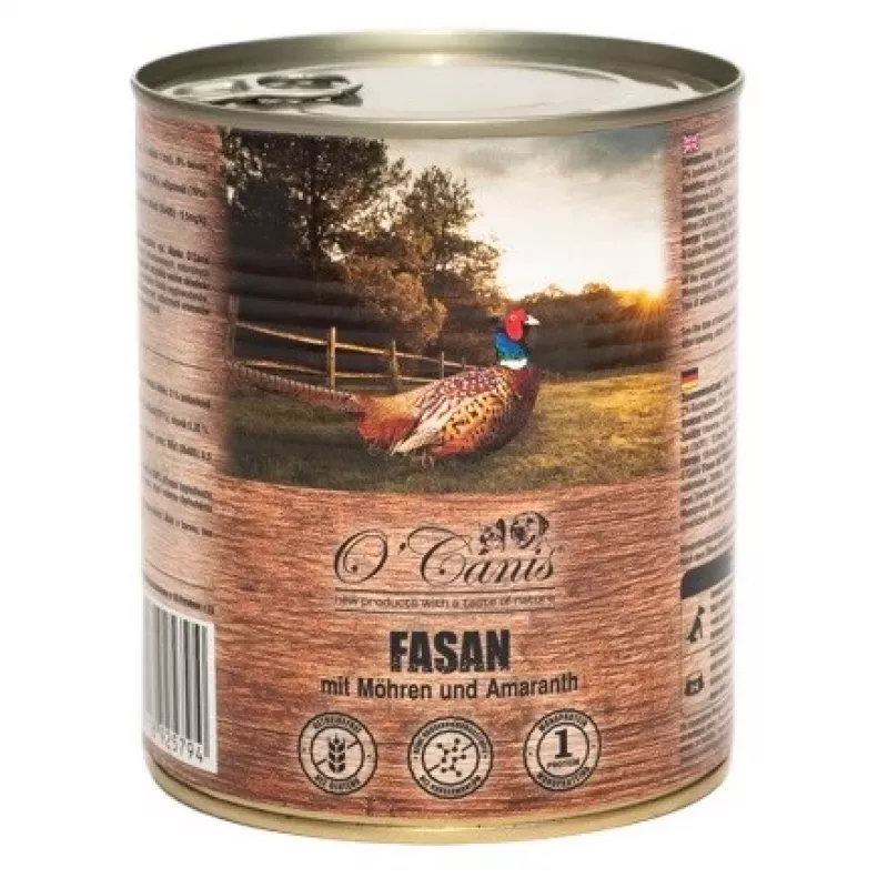 O'CANIS Fazanai su morkomis Monoprotein – šlapias šunų maistas – 800 g