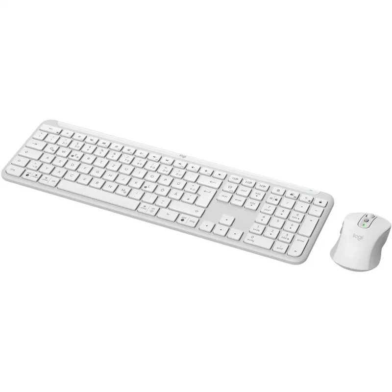 Logitech MK950 Signature Slim klaviatūra su pele, biuro RF + Bluetooth, QWERTZ vokiškas, grafito/baltos spalvos