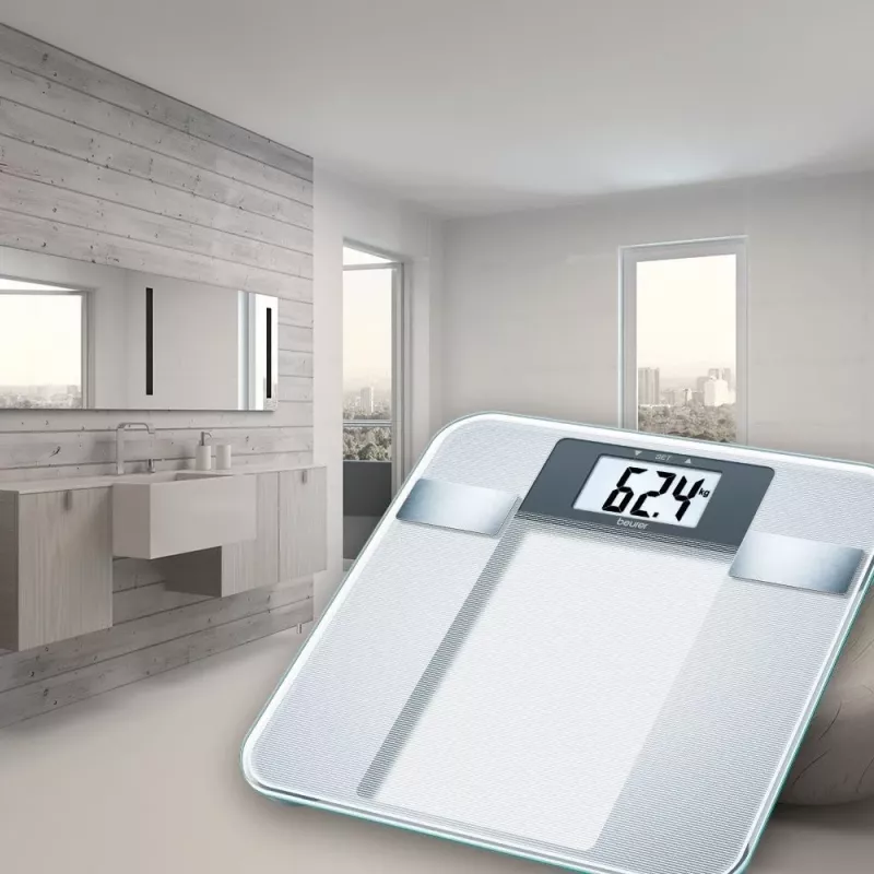Beurer BG 13 Square Pilka, permatoma elektroninė asmeninė svarstyklė