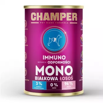 CHAMPER Immuno Monoprotein Salmon - šlapias šunų maistas - 400g