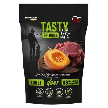 BIOFEED Tasty Dogs Life Deer - drėgnas šunų ėdalas - 500g