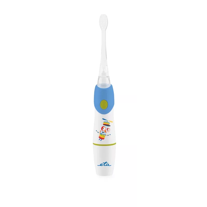 Vaikiškas garsinis dantų šepetėlis ETA Sonetic, maitinamas baterijomis, mėlynas, 175 mm, 1 rankena + 1 šepetėlio galvutė