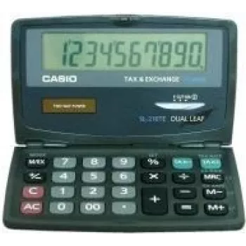 Skaičiuotuvas CASIO SL-210TE-WA-EC 10 skaitmenų, maitinamas saulės energija ir baterijomis, stalinis skaičiuotuvas