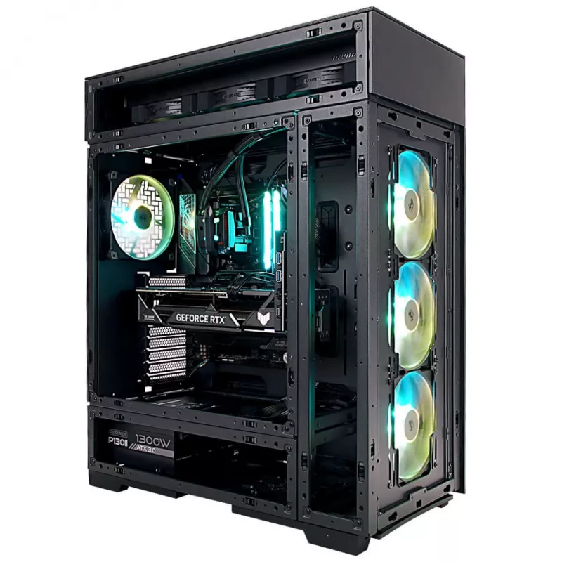 InWin Modfree Deluxe Big-Tower grūdintas stiklas – juoda