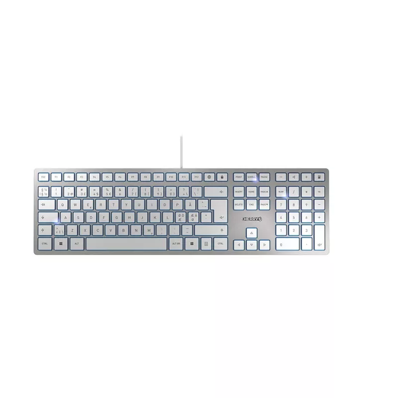 CHERRY KC 6000 plonas klaviatūra universali USB QWERTY Nordic sidabrinė, balta