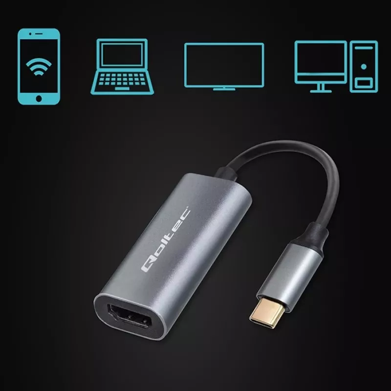 Adapter USB-C į HDMI 4K 60Hz 32AWG QOLTEC