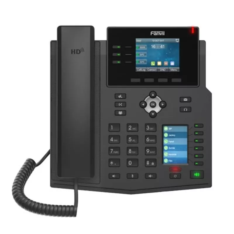IP telefonas Fanvil X4U juodas 12 linijų LCD Wi-Fi laidinis ragelis