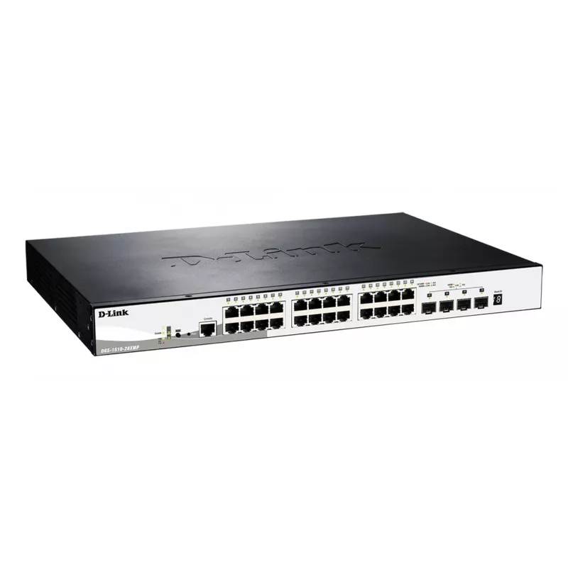D-Link DGS-1510-28XMP valdomas L2/L3 Gigabit Ethernet (10/100/1000) Power over Ethernet (PoE) juodas, pilkas