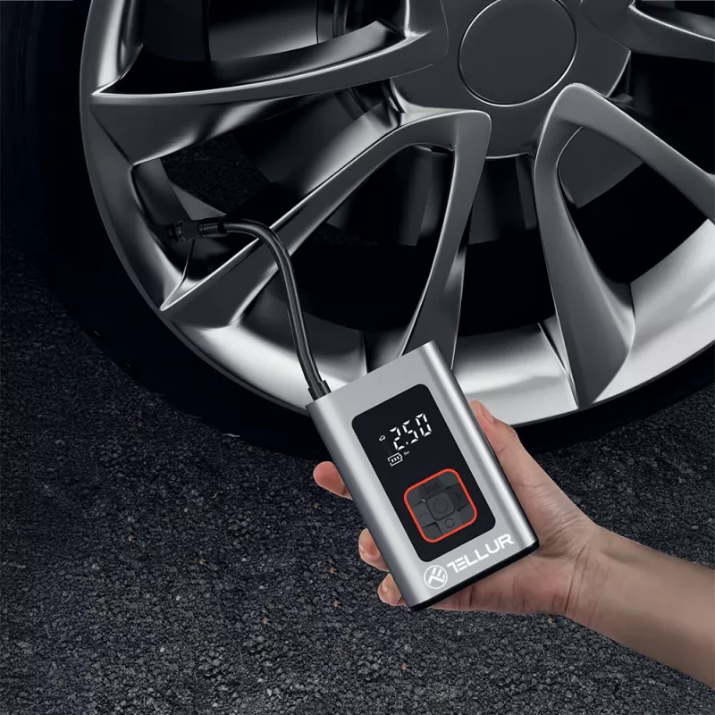 Nešiojamas oro kompresorius Tellur TLL158571 12V 150 PSI automobilių padangoms ir pripučiamiems daiktams