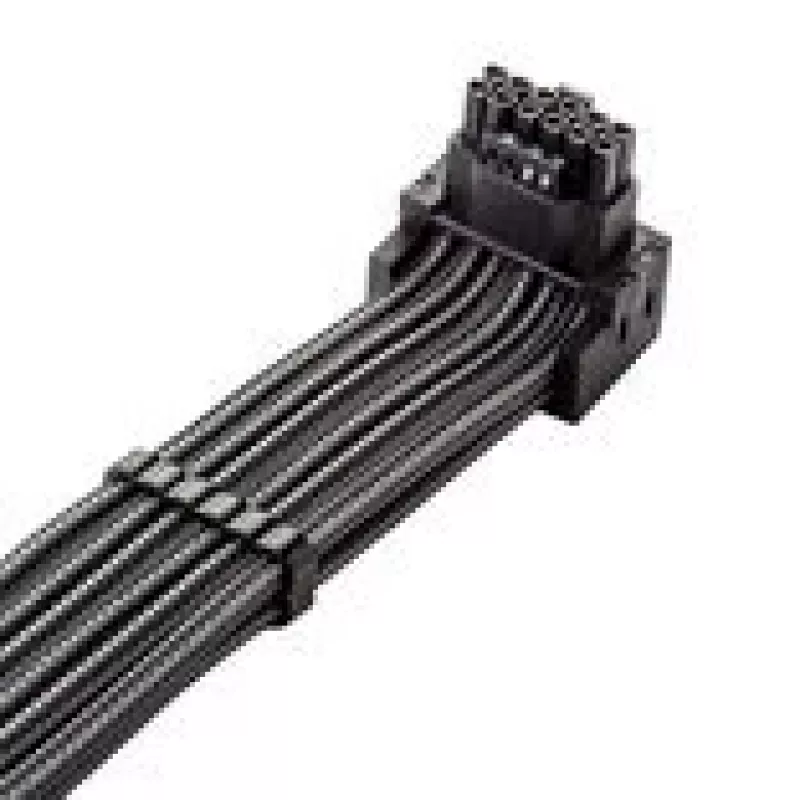 CableMod C-Series Pro Anschlusskabel Variante A 90° 16 kontaktų į 4×8 kontaktų PCIe anglies pluošto