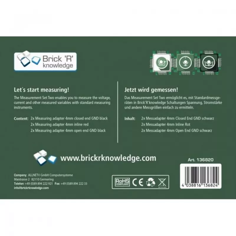 Matavimo adapterių rinkinys ALLNET ALL-BRICK-0638 Suderinamumas Brick’R’knowledge