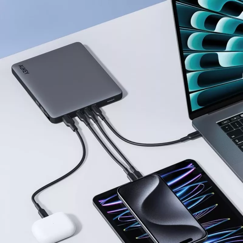 AUKEY Sprint X 20000mAh 100W nešiojamojo kompiuterio maitinimo blokas su PD3.0 - pilka