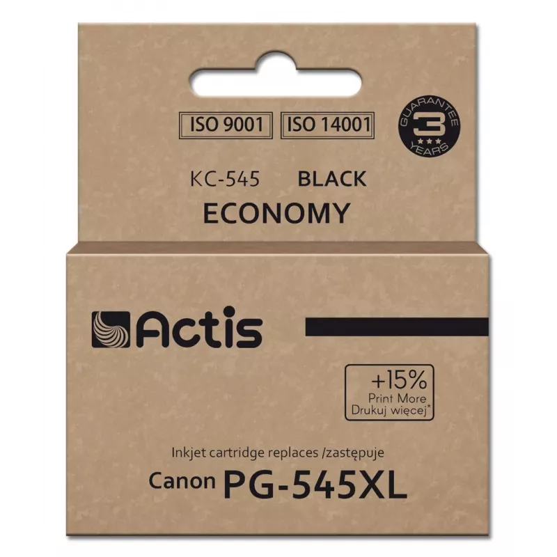 Actis KC-545 rašalas (pakaitalas Canon PG-545XL; Supreme; 15 ml; 207 puslapiai; juodas).