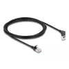 Delock - Tinklo kabelis - RJ-45 (V) į viršų kampuotas į RJ-45 (V) tiesus - 2,0 m - 4,5 mm - S/FTP - CAT 6a - Ekranuotas, be halogenų - Juodas (80288)
