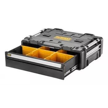 DeWalt DWST08510-1 įrankių dėžė — aliuminio ir plastiko konstrukcija, juoda/geltona