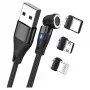 USB laidas RealPower MagneticCharge3 2 m USB A juodas