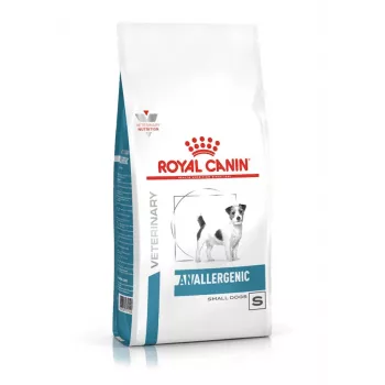Sausas šunų maistas Royal Canin Anallergenic Small 1,5 kg — hipoalerginė suaugusių šunų formulė mažoms veislėms