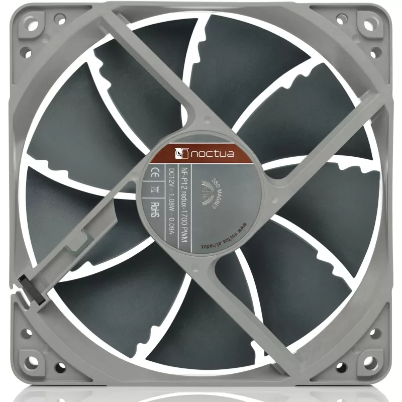 Fan Noctua NF P12 redux-1700 PWM, 120 mm, 12 V, 1700 RPM, 4-pin PWM, 120.2 m³/h, 25.1 dB