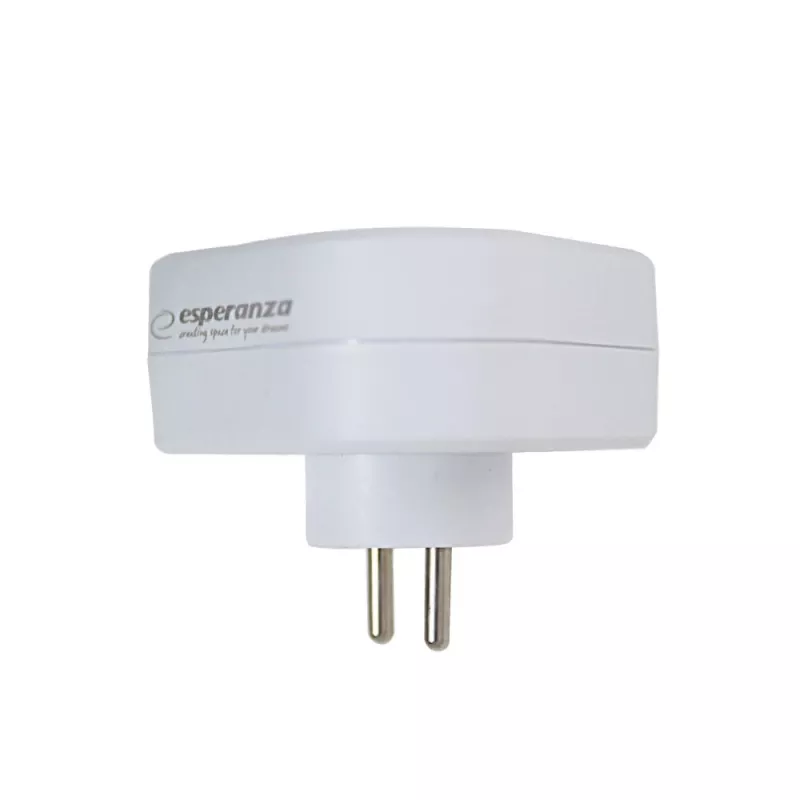 3 lizdų elektros adapteris ESPERANZA ELK303W, E tipo kištukas, 16 A, 220–240 V, su įžeminimu, baltas