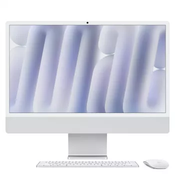 iMac 24 Retina 4.5k Display M4, Sidabrinis, M4 (10-CPU/10-GPU), 16GB, 512GB, standartinis stiklas, Touch ID, Vokiška, Gigabit Ethernet, Magic pelė, MWUV3D/A