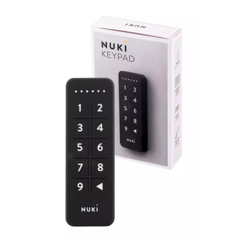 Išmanusis durų užraktas NUKI 9120072080609 — Bluetooth (5.0), IP65, kodinis užraktas, CR2032 baterijos pridedamos