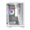 Darflash FT350 kompiuterio korpusas + 5 aRGB ventiliatoriai (baltas)