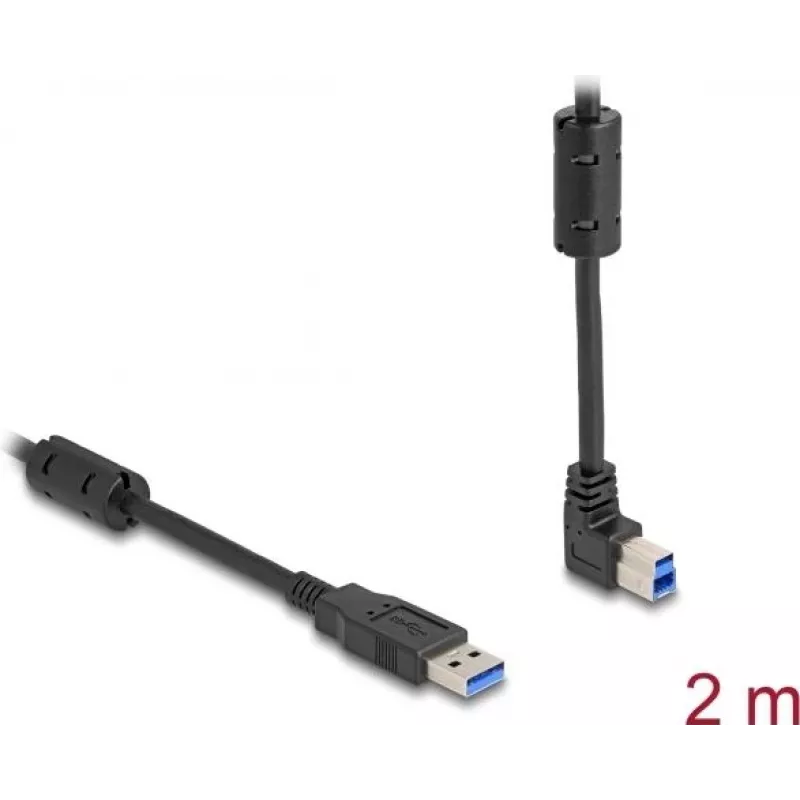 DeLOCK USB kabelis Type-A kištukas į Type-B kištuką 90° į viršų kampuotas 2 m