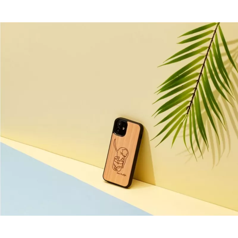 man and wood telefono dėklas Apple iPhone 12 mini — atspausdinta katė su raudona žuvimi