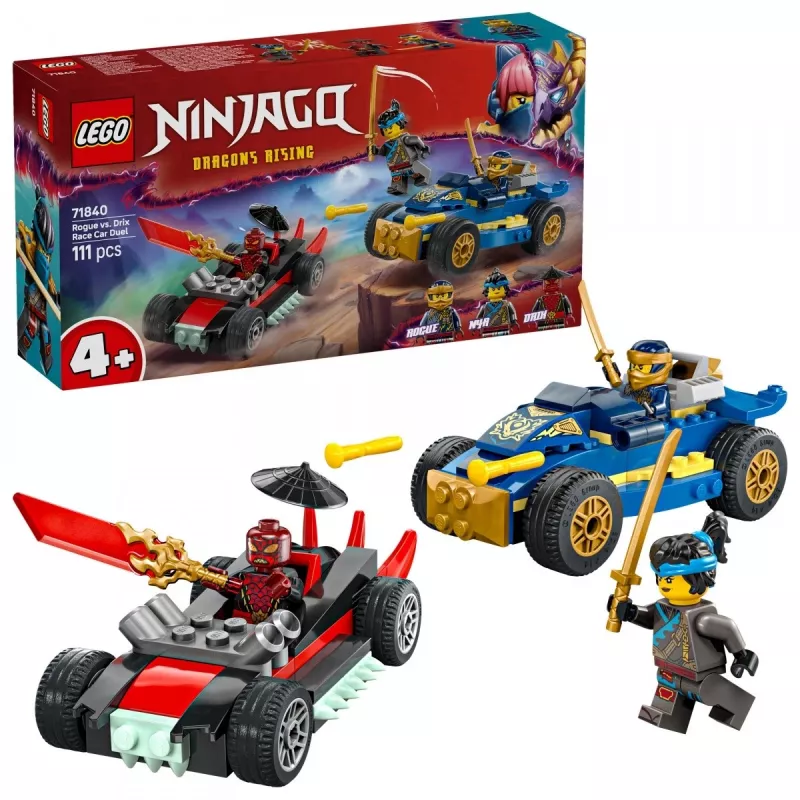 Statybiniai kaladėlės Ninjago 71840 Lenktynių dvikova Rogue prieš Drix