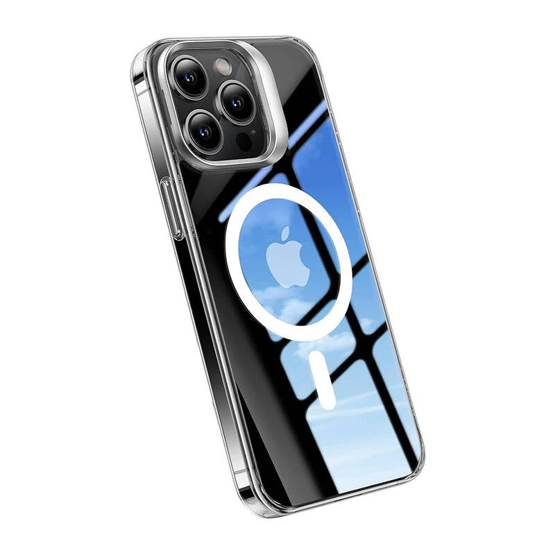 Torras UPRO Lstand Clear-Mag dėklas iPhone 15 — permatomas, MagSafe suderinamas, L formos stovas