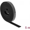 Tvirtinimo juosta DeLOCK Velcro ant ritinėlio L 5 m x P 15 mm juoda