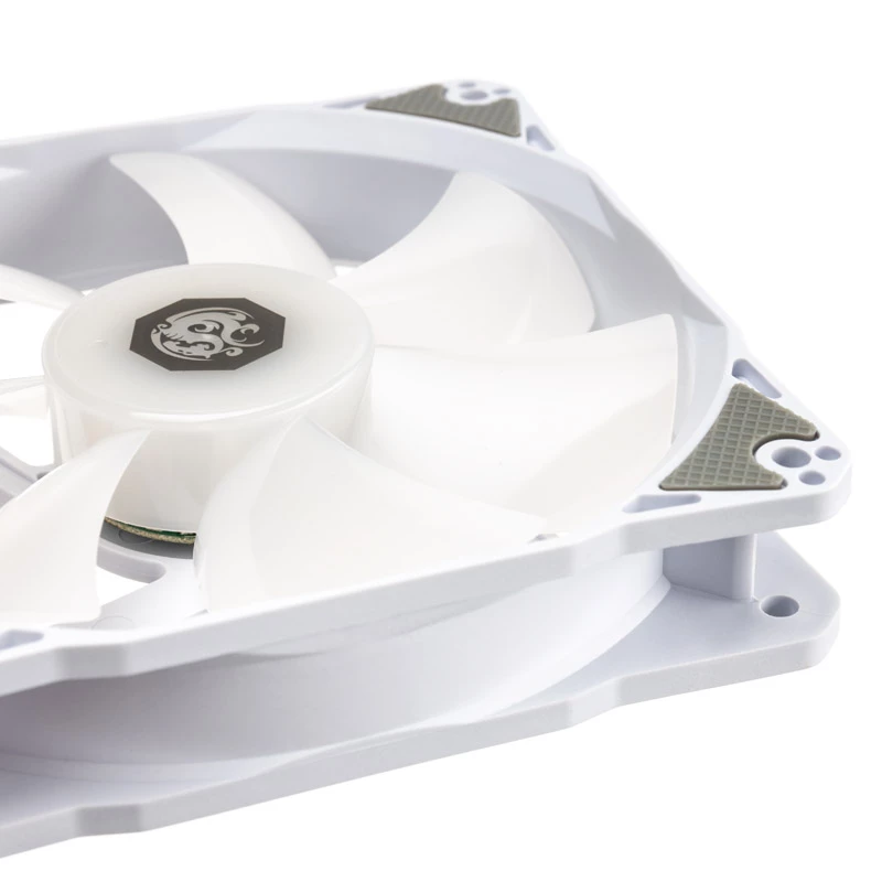 120 mm PWM korpuso ventiliatorių rinkinys BitsPower Notos RGB — balti, 5 vnt. pakuotė (BPTA-FX1812NTWH-5)