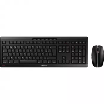 CHERRY Stream Desktop Recharge klaviatūra su pele, universali, RF belaidė, AZERTY, belgiška, juoda