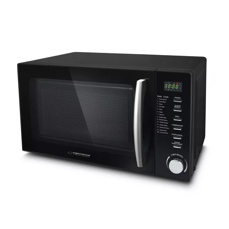Kombinuota mikrobangų krosnelė ESPERANZA COCINERO 1200 W, 20 l, grilis 900 W, LED ekranas, stalviršinė, juoda