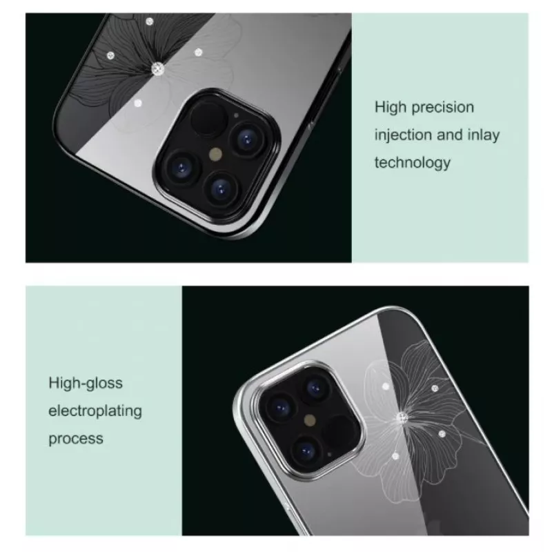 Apsauginis telefono dėklas Devia Crystal Flora skirtas iPhone 12 mini, mėlynas