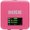 Belaidis mikrofonas RODE Wireless GO III Pink — kompaktiška dviejų kanalų siųstuvo ir imtuvo sistema