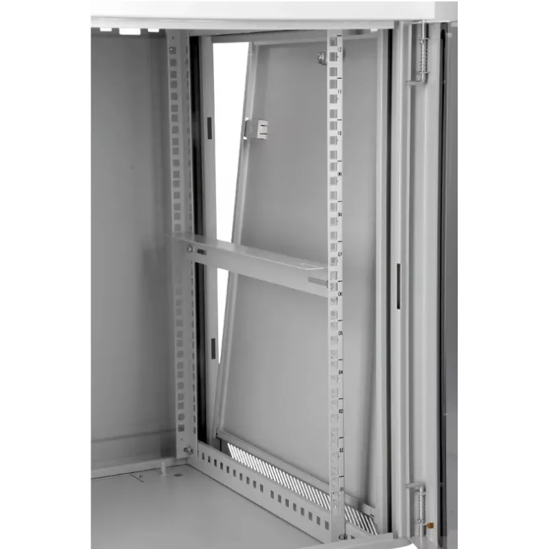 Tinklinė sieninė spinta SOMI Networks 22U 19 colių su 45 cm gyliu, priekinės stiklo durys, pilka