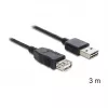 USB kabelis DeLOCK EASY-USB 2.0-A 3m Juodas