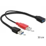 USB laidas DeLOCK 83176 USB 3.2 Gen 1 0,3 m USB A 2 x USB A