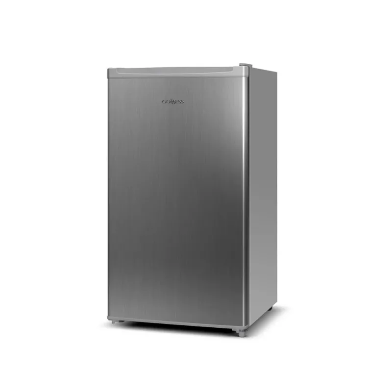 Goddess šaldytuvas | GODRSE085GS8SSE | E energinio efektyvumo klasė | Pastatomas atskirai | Larder | Aukštis 85 cm | Šaldytuvo naudingoji talpa 90 L | 39 dB | Sidabrinis