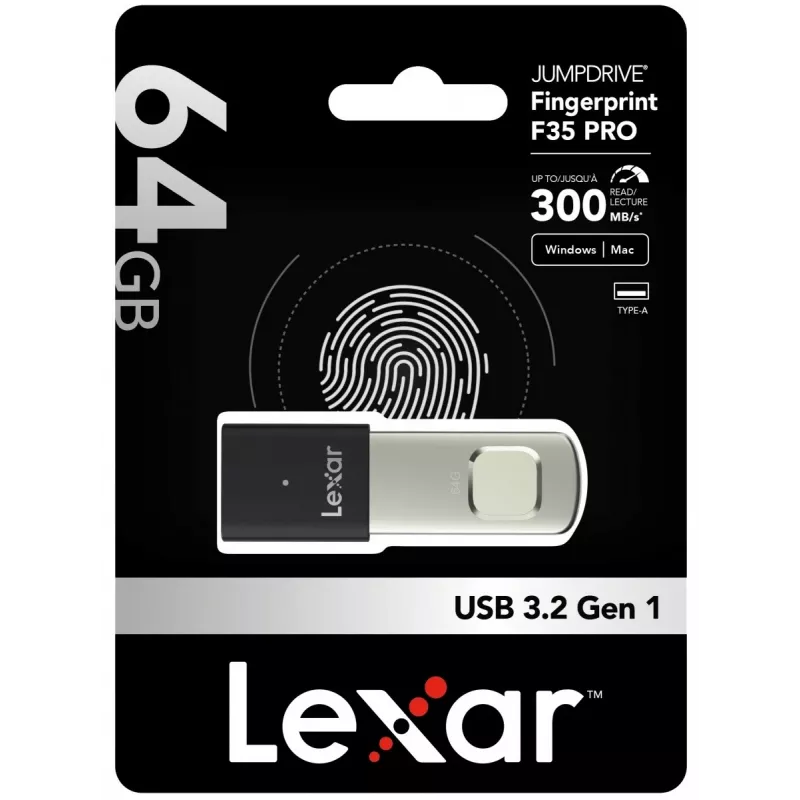 USB atmintukas Lexar 64 GB USB Type-A 3.2 Gen 1 JumpDrive F35 PRO