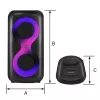 Nešiojamasis muzikos centras MANTA SPK0401B100 Bluetooth garsiakalbis, 100 W pikinė galia, FM radijas, karaoke, įmontuota baterija, X-BASS