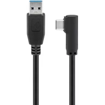 Goobay USB-C™ į USB A 3.0 laidas 90° kampu, juodas, 2 m – USB 3.0 kištukas (A tipo) > USB-C™ kištukas (66503)