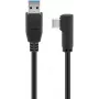 Goobay USB-C™ į USB A 3.0 laidas 90° kampu, juodas, 2 m – USB 3.0 kištukas (A tipo) > USB-C™ kištukas (66503)