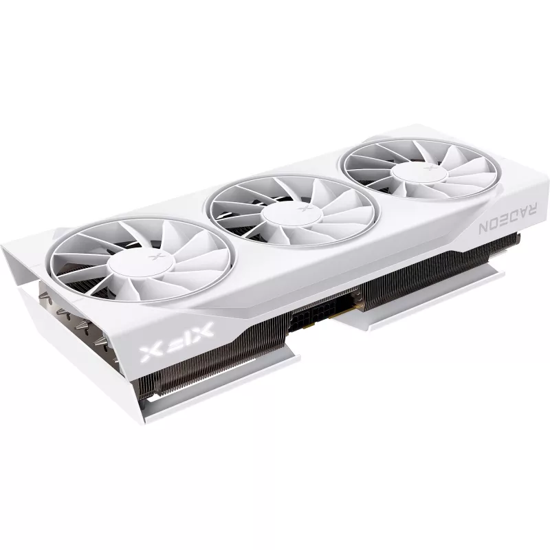 Vaizdo plokštė XFX Radeon RX 9070 XT — 16 GB GDDR6, 256 bitų, PCIe x16, 2400 MHz, 3 ventiliatoriai balta, 325×65 mm